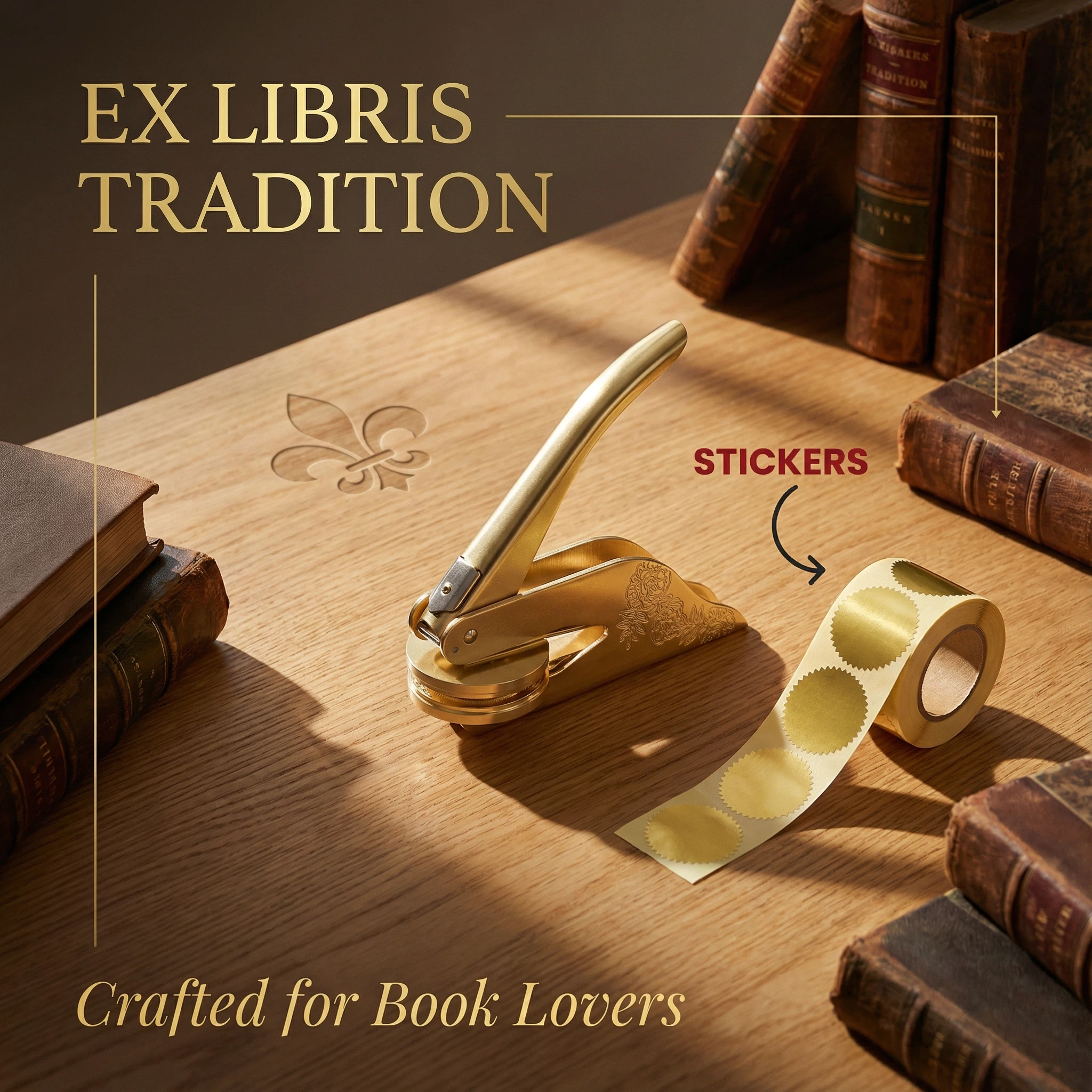 Armorial Fleur-de-Lys Book Embosser